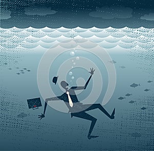 Abstract Businessman Drowning.