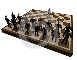 Abstract businessmen chess