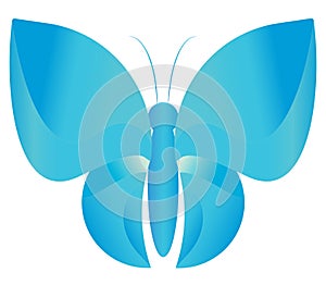 Abstract butterfly in gradient blue