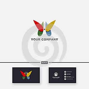 Abstract butterfly logo design colorful