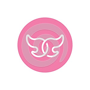 Abstract butterfly logo design template, elegant circle icon - Vector