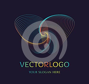 Abstract butterfly logo. Vector symbol.