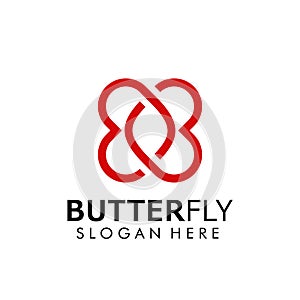 Abstract Butterfly Love logo design vector Illustration, business card template