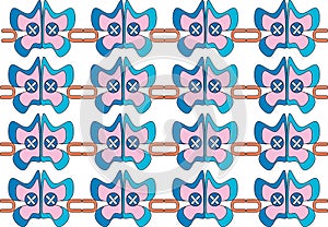 Abstract butterfly shape repetitive ethnic pattern photo