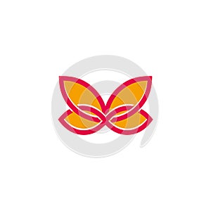 Abstract butterfly simple geometric line flat 3d line logo vector