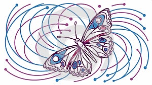 Abstract butterfly with swirl patterns, artistic and flowing vector design Generative AI