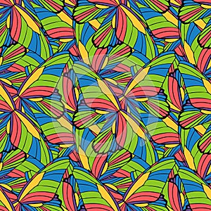 Abstract butterfly wings seamless pattern. Motley farrago collage. Creative contemporary african style template for fabric cover