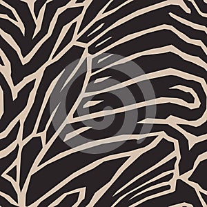 Abstract Butterfly Wings and Zebra Stripes Seamless Pattern. Modern Animal Skin Print. Vector Background