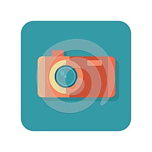 Abstract button camera icon on white background - Vector