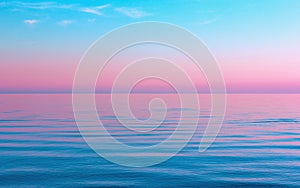 Abstract Calm Blue With Pink Seascape Background