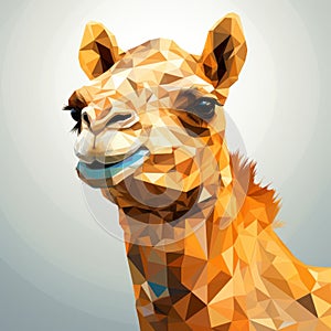 Abstract Camel In Polygonal Style: A Speedpainting Of Geometric Shapes