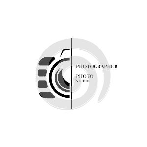 Abstract camera logo vector design template for professional pho
