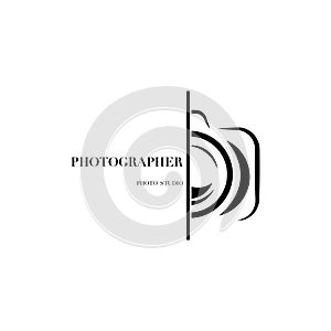 Abstract camera logo vector design template for professional pho