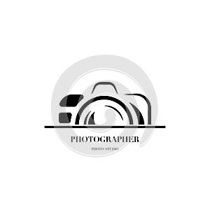 Abstract camera logo vector design template for professional pho