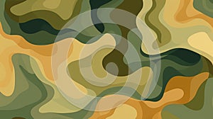 Abstract camo design in earth tones. Backdrop. Concept of nature-inspired concealment, tactical wear, forest camouflage photo