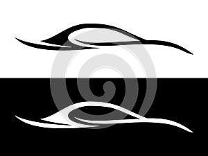 Abstract Car Shape Black and White Symbol