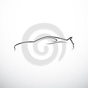 Abstract car silhouette. Side view. Vector illustration