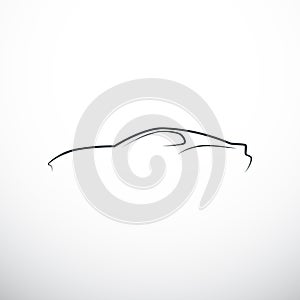 Abstract car silhouette. Side view. Vector illustration