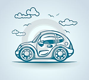 Abstract car, stylization, vector