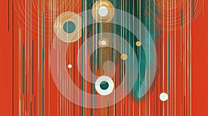 Abstract carnival feathers with linear and circular patterns photo