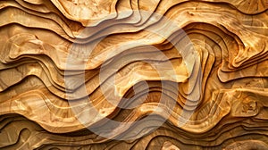Abstract carving wooden background with organic whimsical shapes, natural eco colors and textures, lines, waves, holes