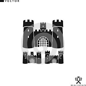 Abstract castles silhouette. Old architecture vector