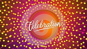 Abstract celebration background with bright orange and pink lights