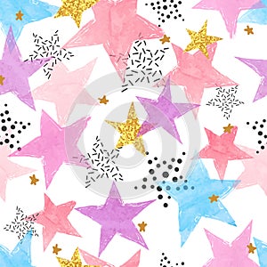 Abstract celebration background with watercolor stars