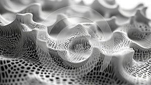 Abstract cellular structure forming a complex organic wave pattern