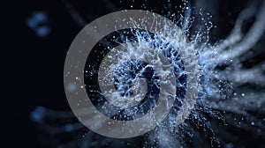 Abstract cellular structure forming complex particle network