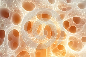 Abstract Cellular Structure With Glowing Organic Shapes and Light Patterns