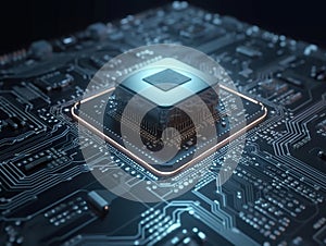 Abstract central computer processors concept