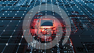 Abstract Central Computer Processors Concept. 3D illustration