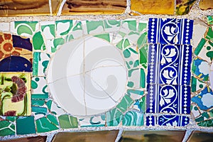 Abstract ceramic mosaic tiles pattern