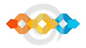 Abstract Chain of Geometric Forms, Interconnected. vector design Generative AI