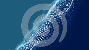 Abstract chain of hexagonal shapes. Data technology background. 3D rendering