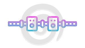 Abstract Chain Link Pattern, Symbolizing Connection Security, vector design Generative AI