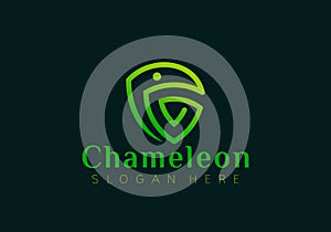 Abstract Chameleon Logo Design Vector Illustration Template