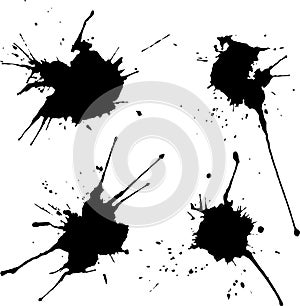 Abstract chaotic black and white ink blots