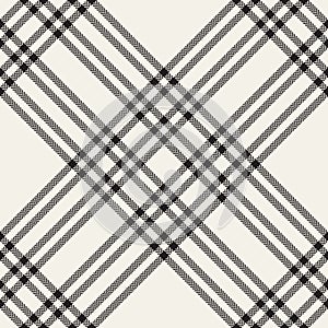 Abstract check pattern in black and off white. Seamless herringbone large tartan plaid for scarf, flannel shirt, jacket, skirt.