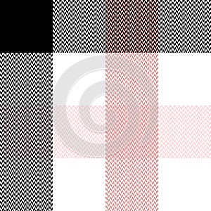 Abstract check plaid pattern in black, powder pink, white. Seamless large herringbone tartan for spring summer autumn winter.