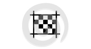 Abstract checkered pattern in black and white with minimalist design