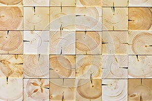 Abstract checkered pattern, from different ecologik wooden decorative tiles, natural wood texture, for modern background