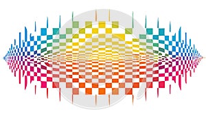 Abstract Checkered Wave Dynamic Movement Pattern, vector design Generative AI