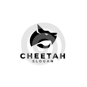 Abstract cheetah or puma or feline head logo silhouette