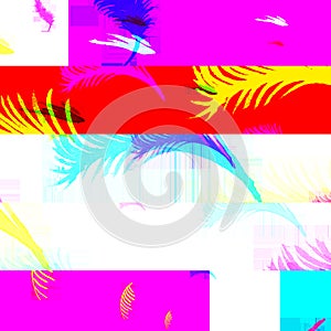 Abstract chemical glitching effect. Random digital signal error. Abstract contemporary texture background colorful pixel mosaic.