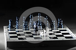 Abstract chess composition on the game Board.the concept of defeat