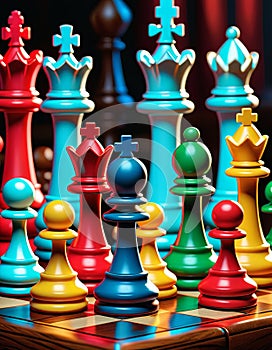Abstract Chess Pieces Concept