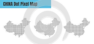 Abstract China Map with Dot Pixel Spot Modern Concept Design Isolated on White Background Vector illustration