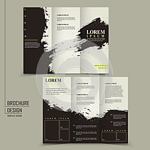 Abstract Chinese calligraphy design for tri-fold brochure photo